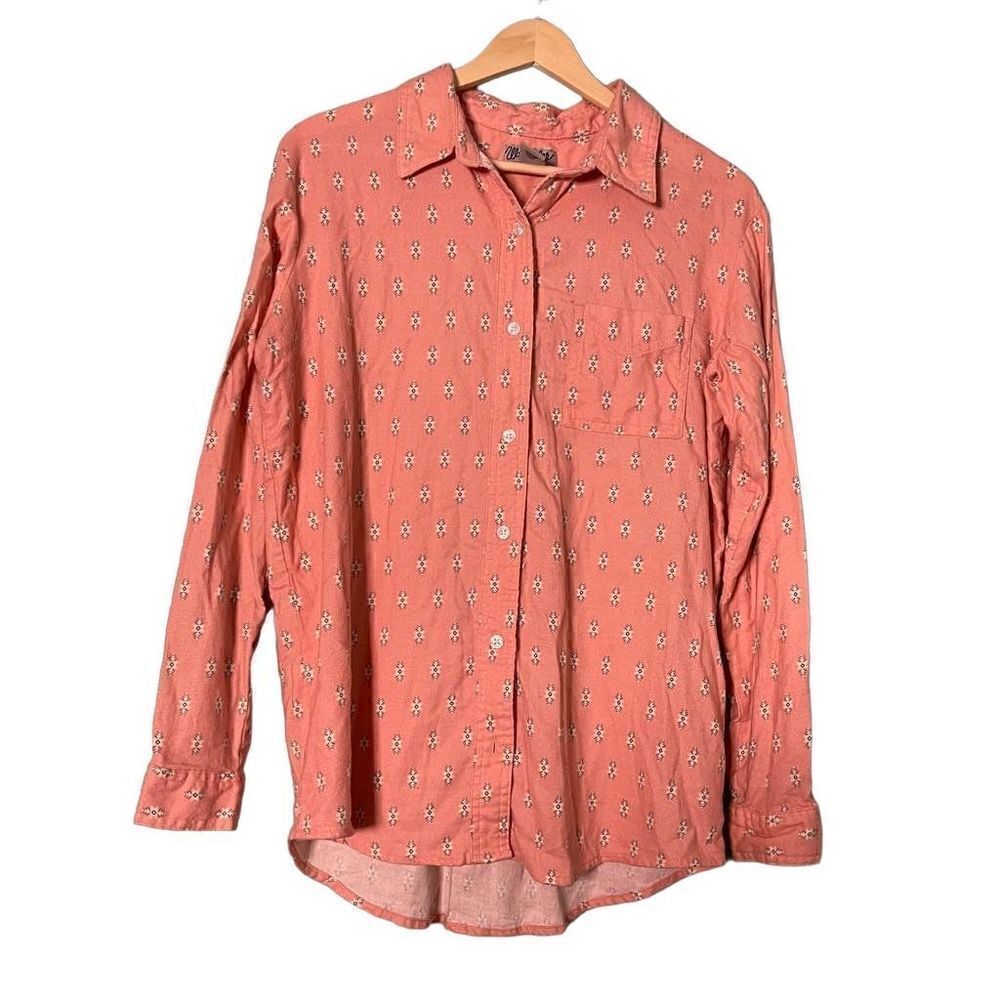 Wrangler soft flannel button down shirt top blouse small EUC southwestern